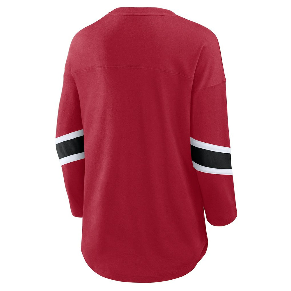 San Francisco 49ers Women's Redzone 3/4-Sleeve T-Shirt - Scarlet - Fanatics