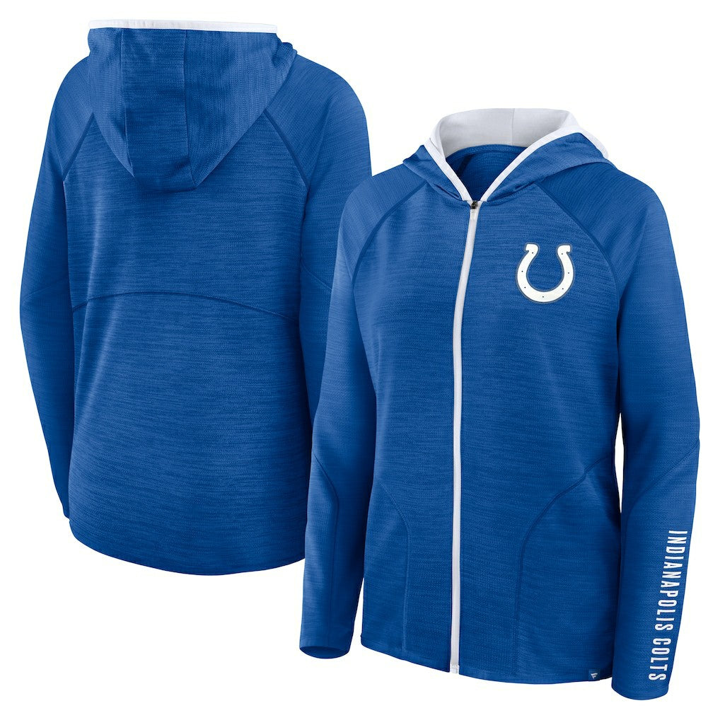 Indianapolis Colts Women's Redzone End Around Pass Raglan Full-Zip Hoodie - Royal - Fanatics