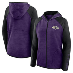 Baltimore Ravens Women's Redzone End Around Pass Raglan Full-Zip Hoodie - Purple/Black - Fanatics