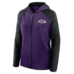 Baltimore Ravens Women's Redzone End Around Pass Raglan Full-Zip Hoodie - Purple/Black - Fanatics