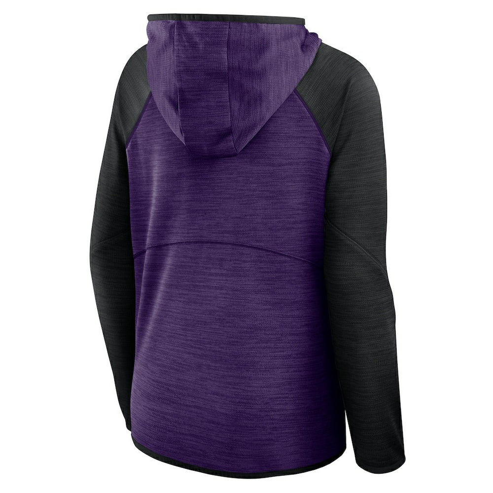 Baltimore Ravens Women's Redzone End Around Pass Raglan Full-Zip Hoodie - Purple/Black - Fanatics
