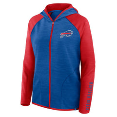 Buffalo Bills Women's Redzone End Around Pass Raglan Full-Zip Hoodie - Royal/Red - Fanatics