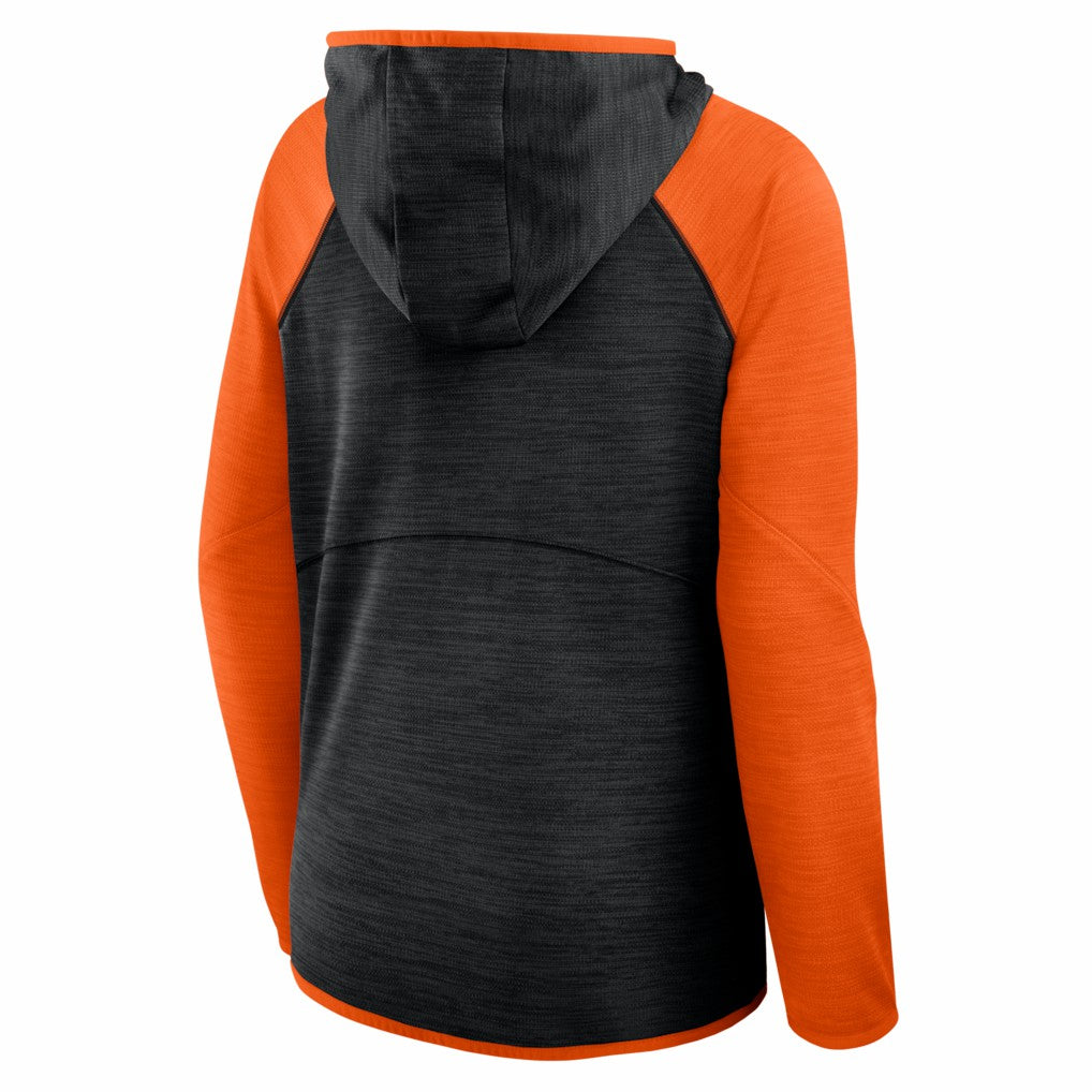 Cincinnati Bengals Women's Redzone End Around Pass Raglan Full-Zip Hoodie - Black/Orange - Fanatics