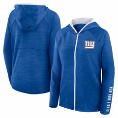 New York Giants Women's Redzone End Around Pass Raglan Full-Zip Hoodie - Royal - Fanatics