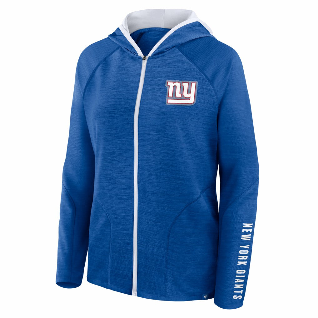 New York Giants Women's Redzone End Around Pass Raglan Full-Zip Hoodie - Royal - Fanatics