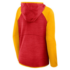 Kansas City Chiefs Women's Redzone End Around Pass Raglan Full-Zip Hoodie - Red/Gold - Fanatics