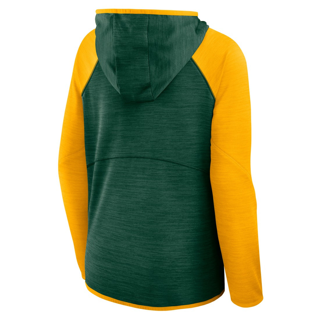 Green Bay Packers Women's Redzone End Around Pass Raglan Full-Zip Hoodie - Green/Gold - Fanatics