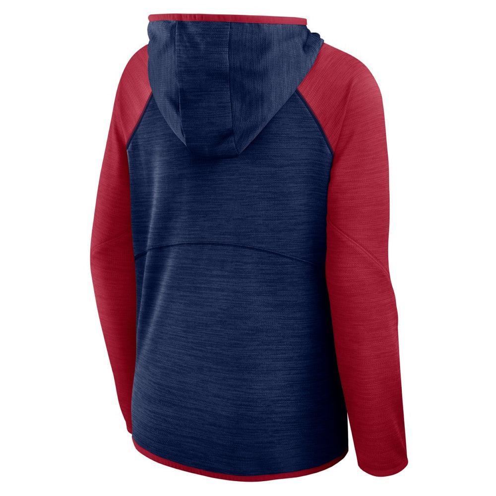 Houston Texans Women's Redzone End Around Pass Raglan Full-Zip Hoodie - Navy/Red - Fanatics