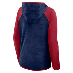 Houston Texans Women's Redzone End Around Pass Raglan Full-Zip Hoodie - Navy/Red - Fanatics