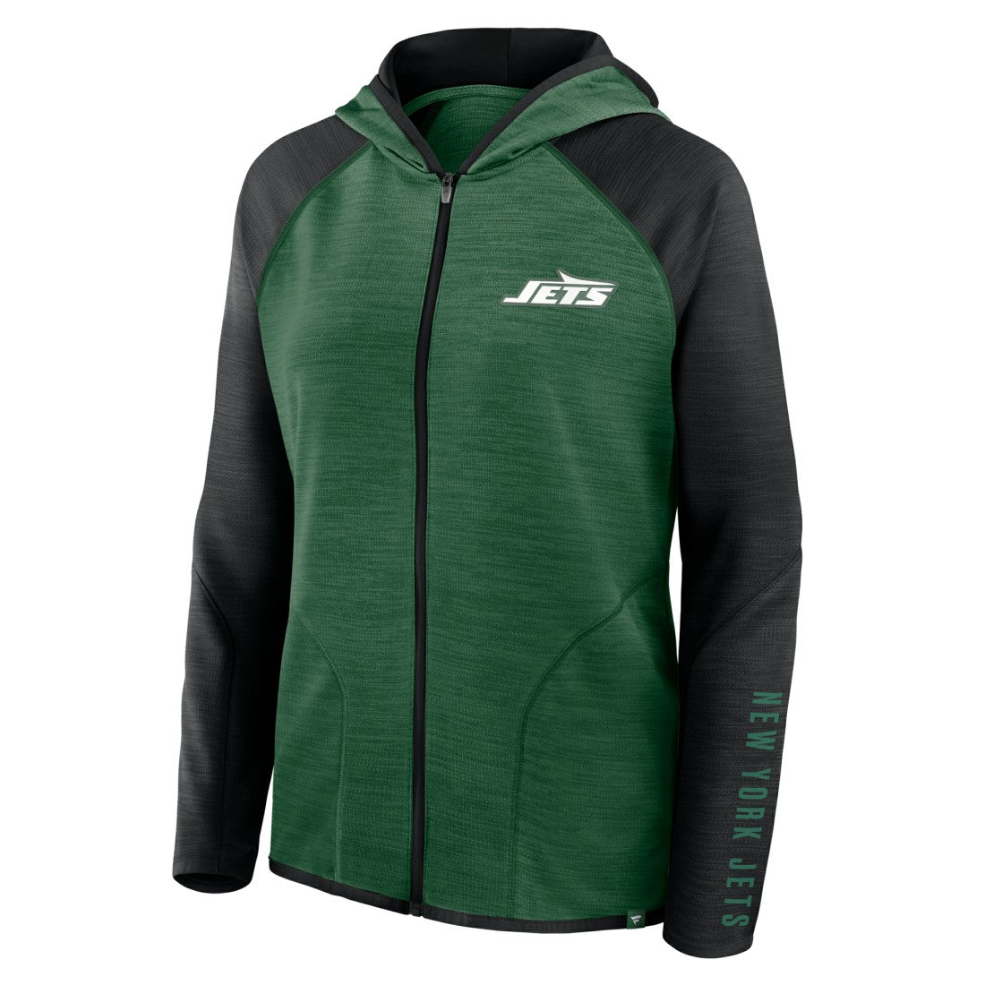 New York Jets Women's Redzone End Around Pass Raglan Full-Zip Hoodie - Green/Black - Fanatics