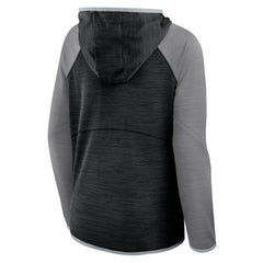Las Vegas Raiders Women's Redzone End Around Pass Raglan Full-Zip Hoodie - Black/Gray - Fanatics