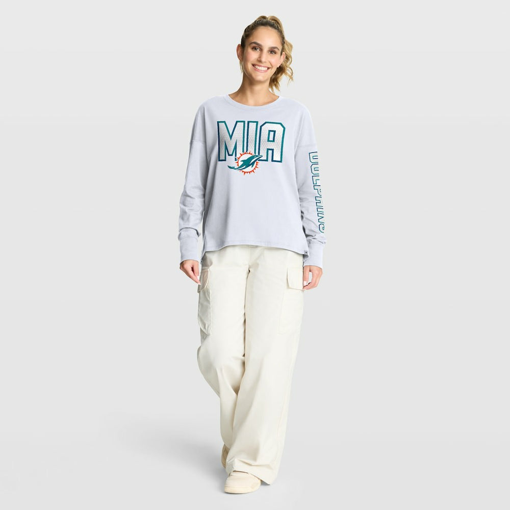 Miami Dolphins Women's Hometown Legacy Long Sleeve T-Shirt - White - Fanatics