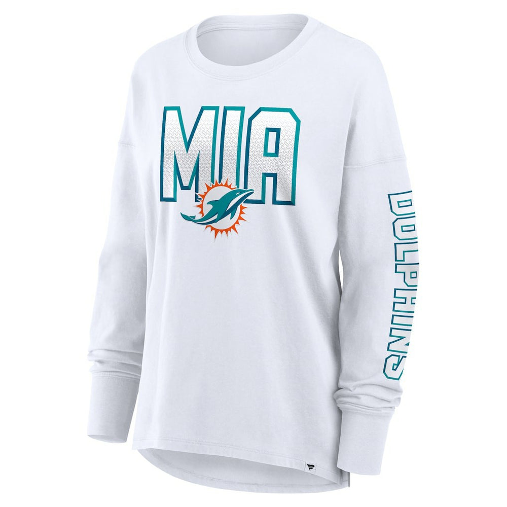 Miami Dolphins Women's Hometown Legacy Long Sleeve T-Shirt - White - Fanatics
