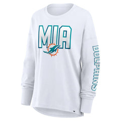 Miami Dolphins Women's Hometown Legacy Long Sleeve T-Shirt - White - Fanatics
