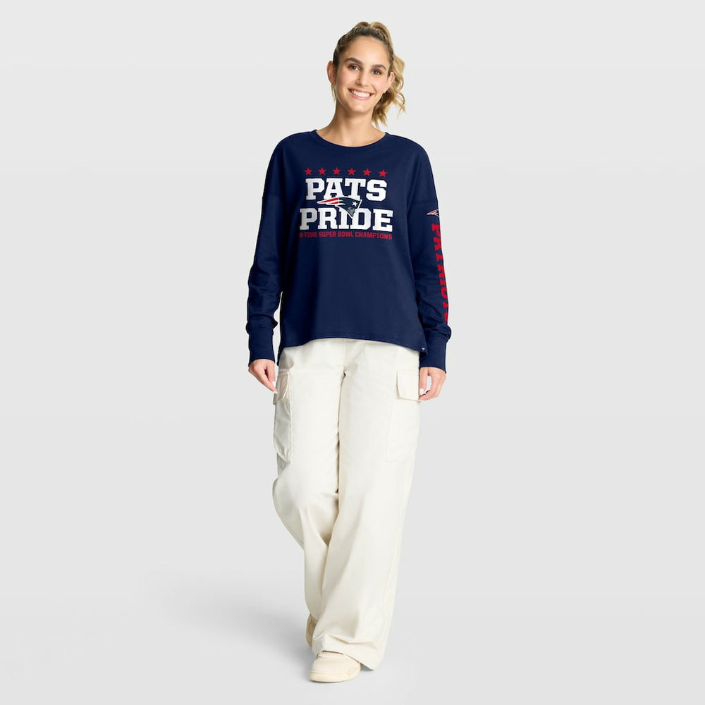 New England Patriots Women's Hometown Legacy Long Sleeve T-Shirt - Navy - Fanatics