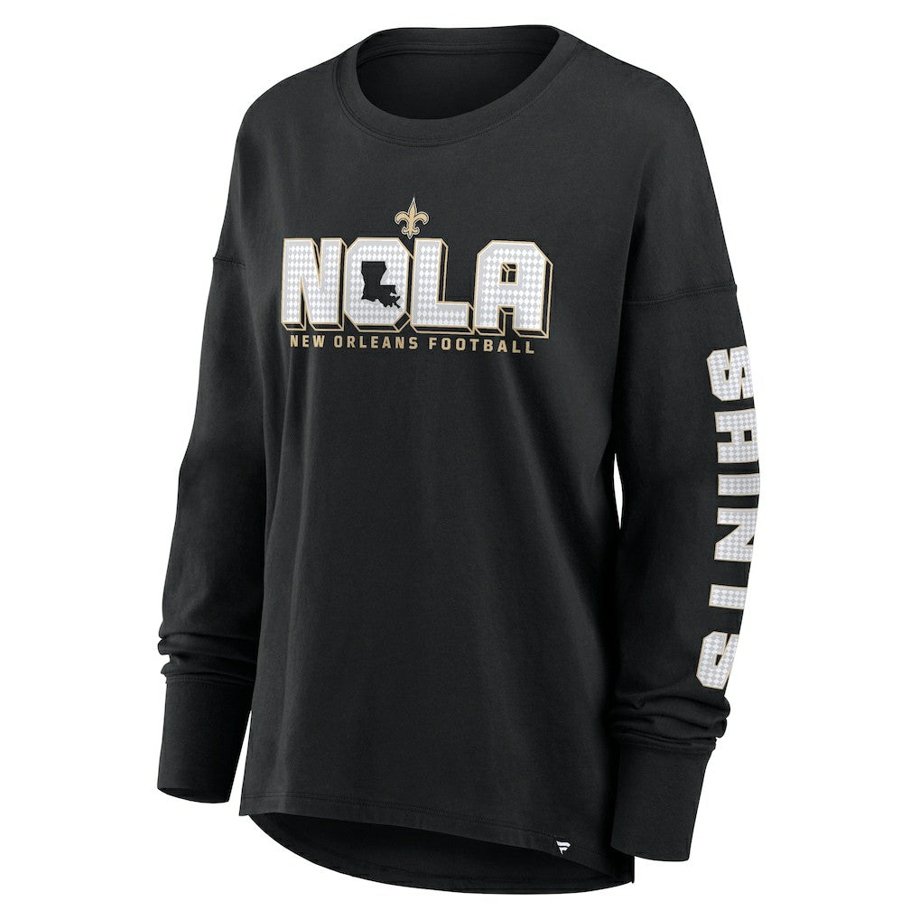 New Orleans Saints Women's Hometown Legacy Long Sleeve T-Shirt - Black - Fanatics