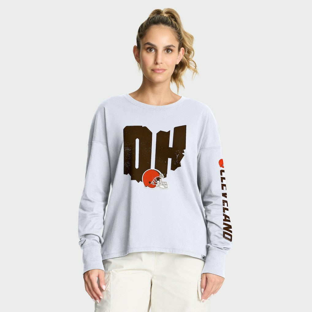 Cleveland Browns Women's Hometown Legacy Long Sleeve T-Shirt - White - Fanatics