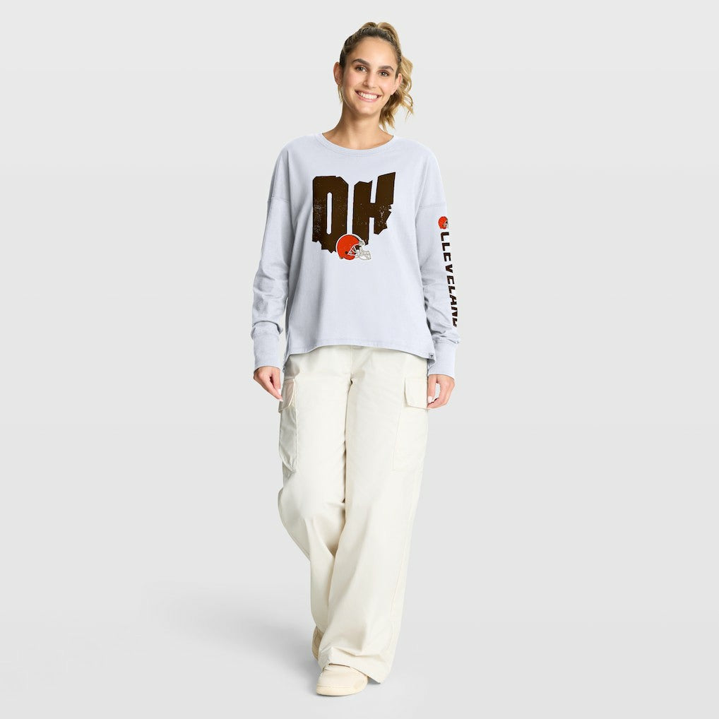 Cleveland Browns Women's Hometown Legacy Long Sleeve T-Shirt - White - Fanatics