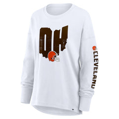 Cleveland Browns Women's Hometown Legacy Long Sleeve T-Shirt - White - Fanatics
