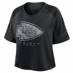 Kansas City Chiefs Women's Oversized Raglan V-Neck Blackout Fashion Jersey - Fanatics