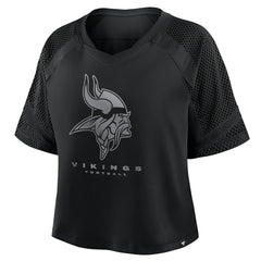 Minnesota Vikings Women's Oversized Raglan V-Neck Blackout Fashion Jersey - Fanatics