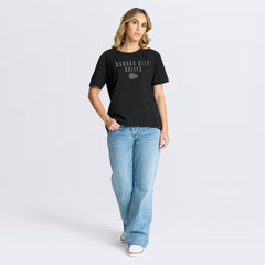 Kansas City Chiefs Women's Blackout Kneel Down Legacy T-Shirt - Black - Fanatics