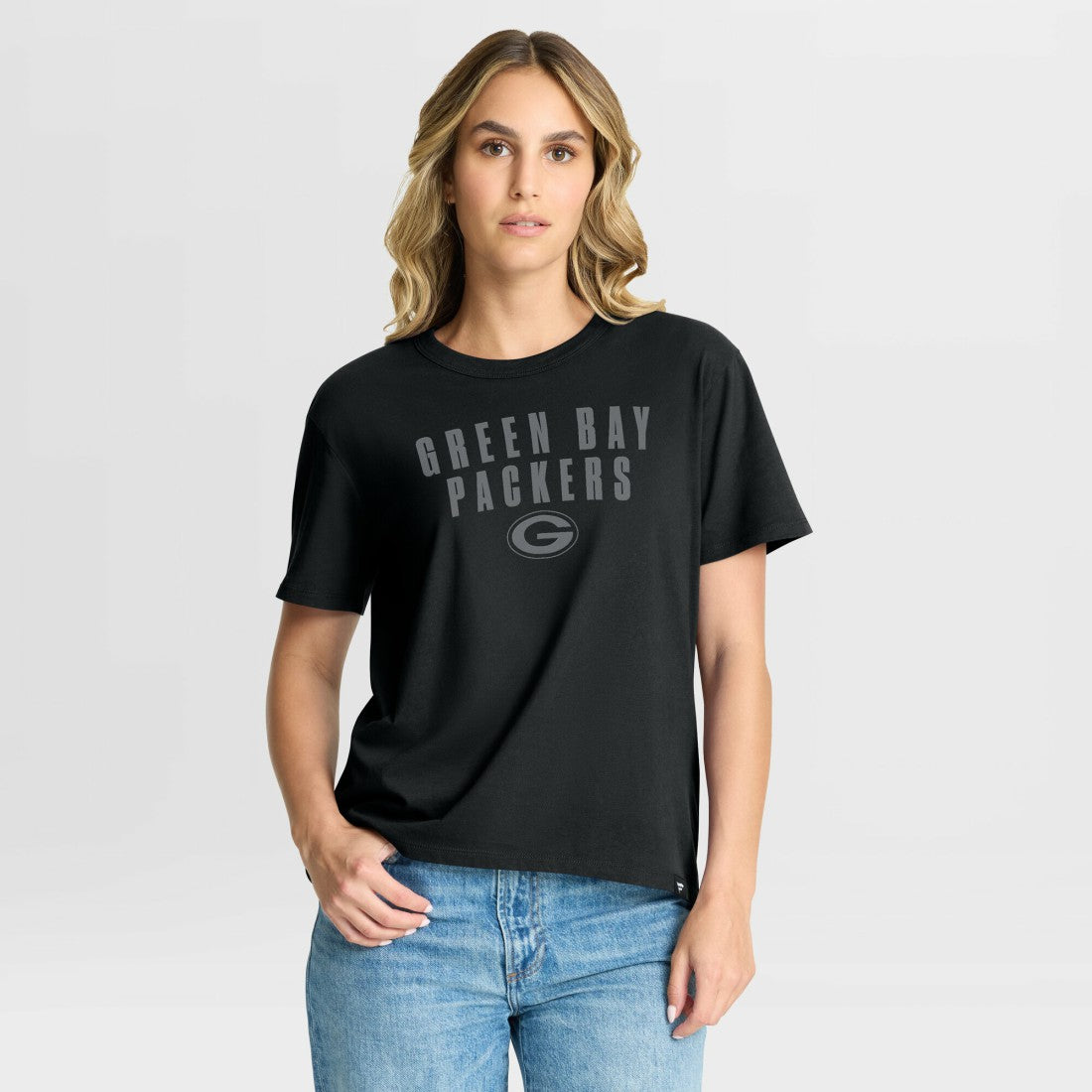 Green Bay Packers Women's Blackout Kneel Down Legacy T-Shirt - Black - Fanatics