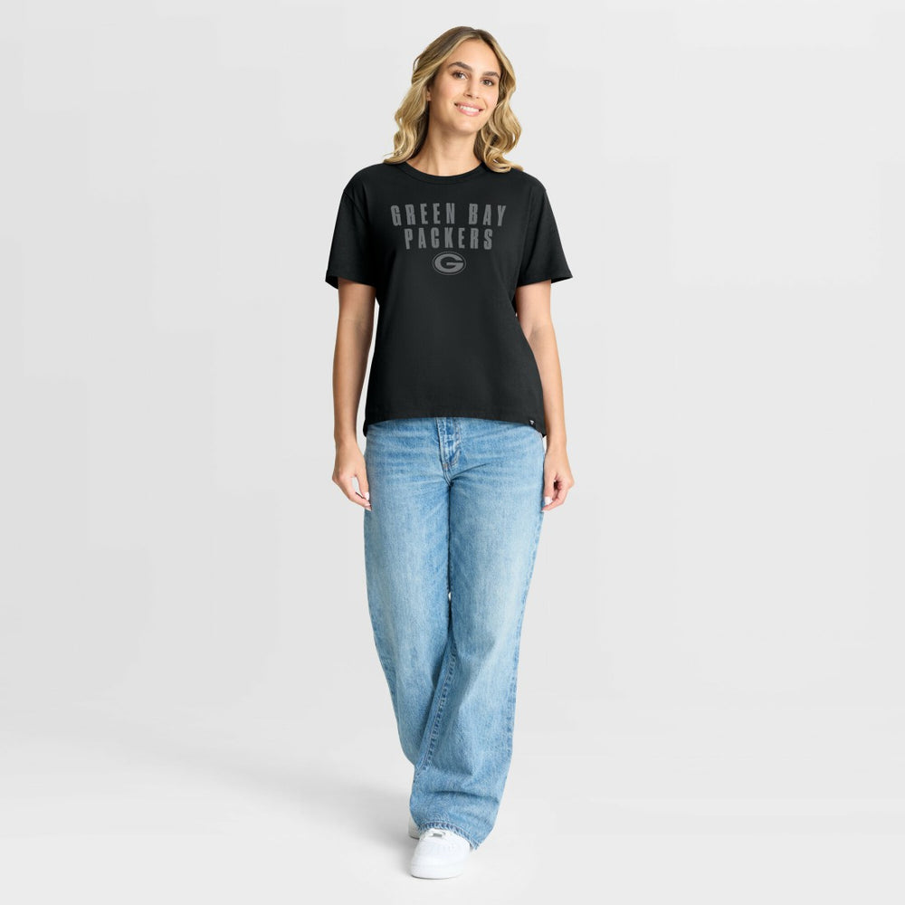 Green Bay Packers Women's Blackout Kneel Down Legacy T-Shirt - Black - Fanatics