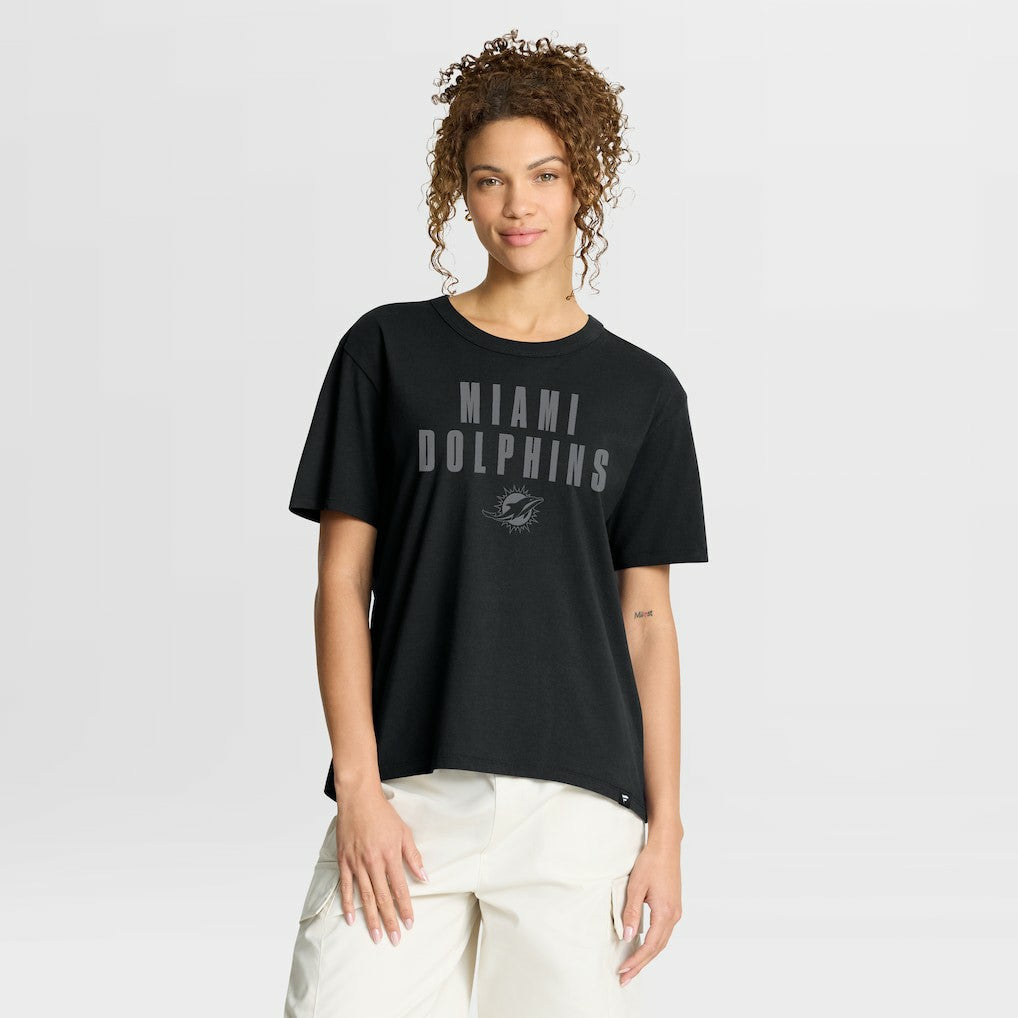 Miami Dolphins Women's Blackout Kneel Down Legacy T-Shirt - Black - Fanatics