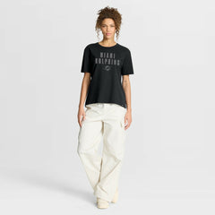 Miami Dolphins Women's Blackout Kneel Down Legacy T-Shirt - Black - Fanatics