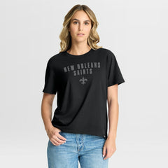New Orleans Saints Women's Blackout Kneel Down Legacy T-Shirt - Black - Fanatics