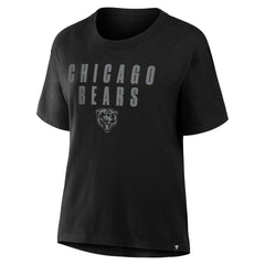 Chicago Bears Women's Blackout Kneel Down Legacy T-Shirt - Black - Fanatics