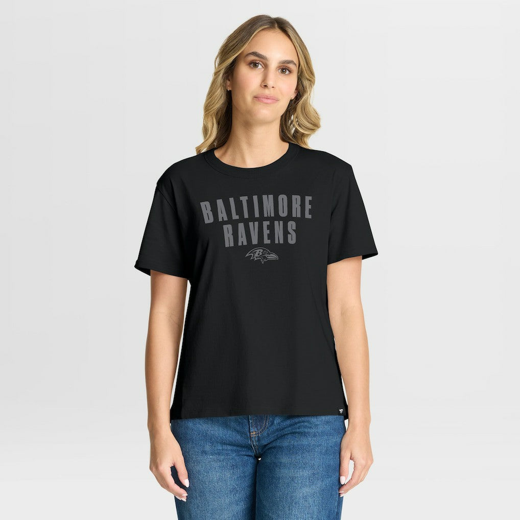 Baltimore Ravens Women's Blackout Kneel Down Legacy T-Shirt - Black - Fanatics