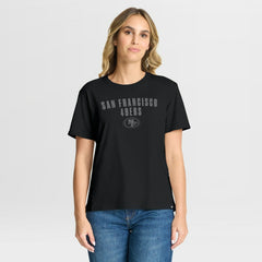 San Francisco 49ers Women's Blackout Kneel Down Legacy T-Shirt - Black - Fanatics