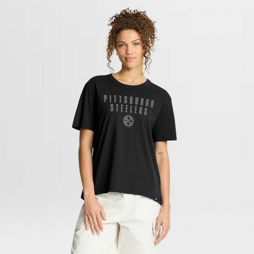 Pittsburgh Steelers Women's Blackout Kneel Down Legacy T-Shirt - Black - Fanatics