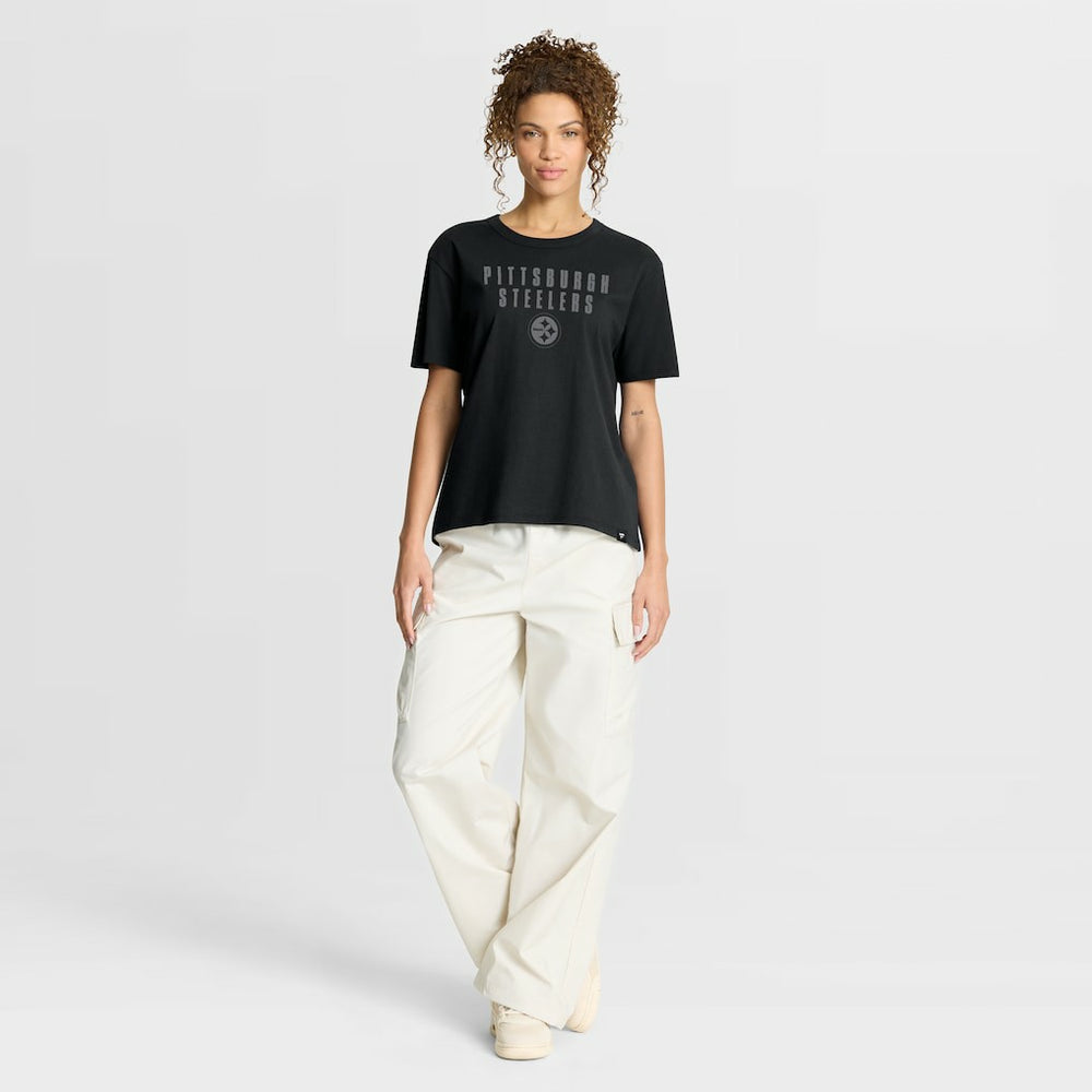 Pittsburgh Steelers Women's Blackout Kneel Down Legacy T-Shirt - Black - Fanatics