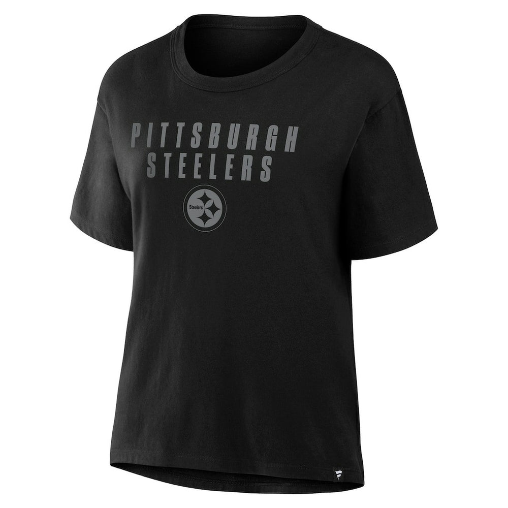 Pittsburgh Steelers Women's Blackout Kneel Down Legacy T-Shirt - Black - Fanatics