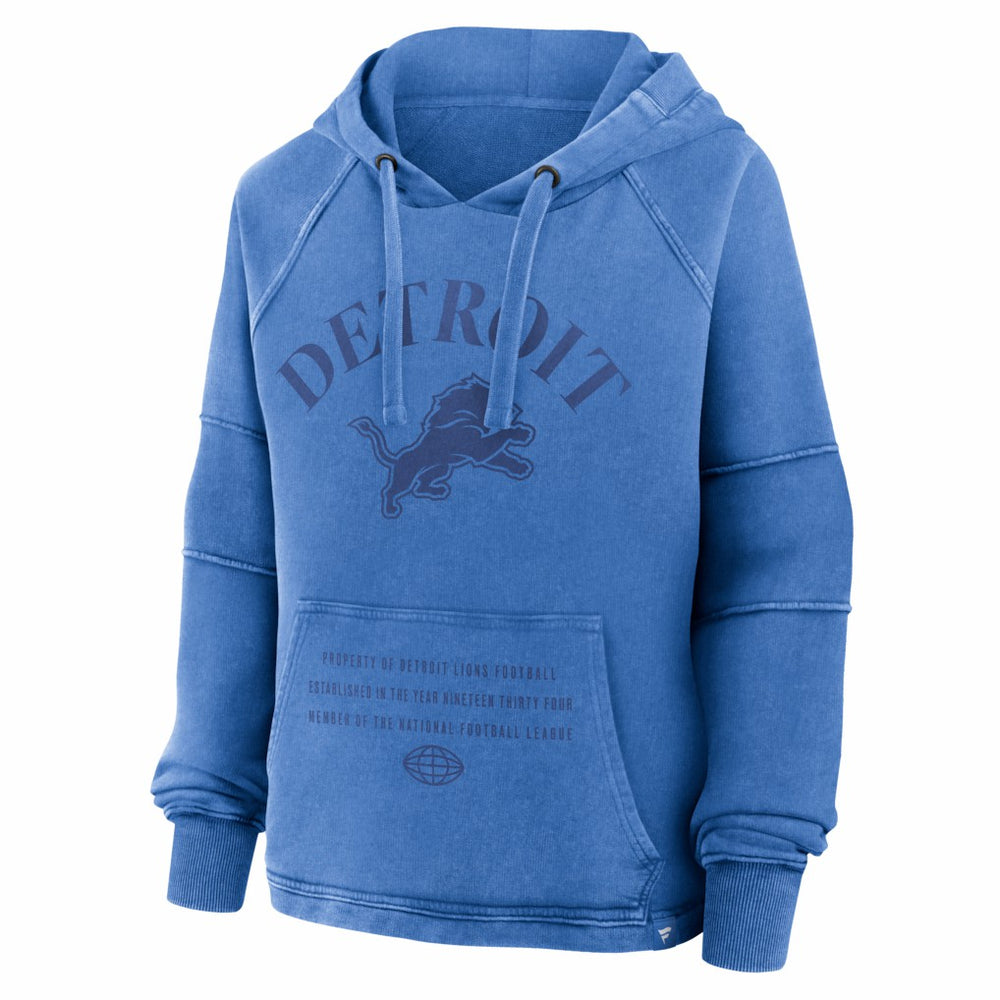 Detroit Lions Women's Oversized Raglan Gridiron Hoodie - Blue - Fanatics