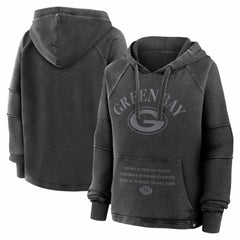 Green Bay Packers Women's Oversized Raglan Gridiron Hoodie - Black - Fanatics