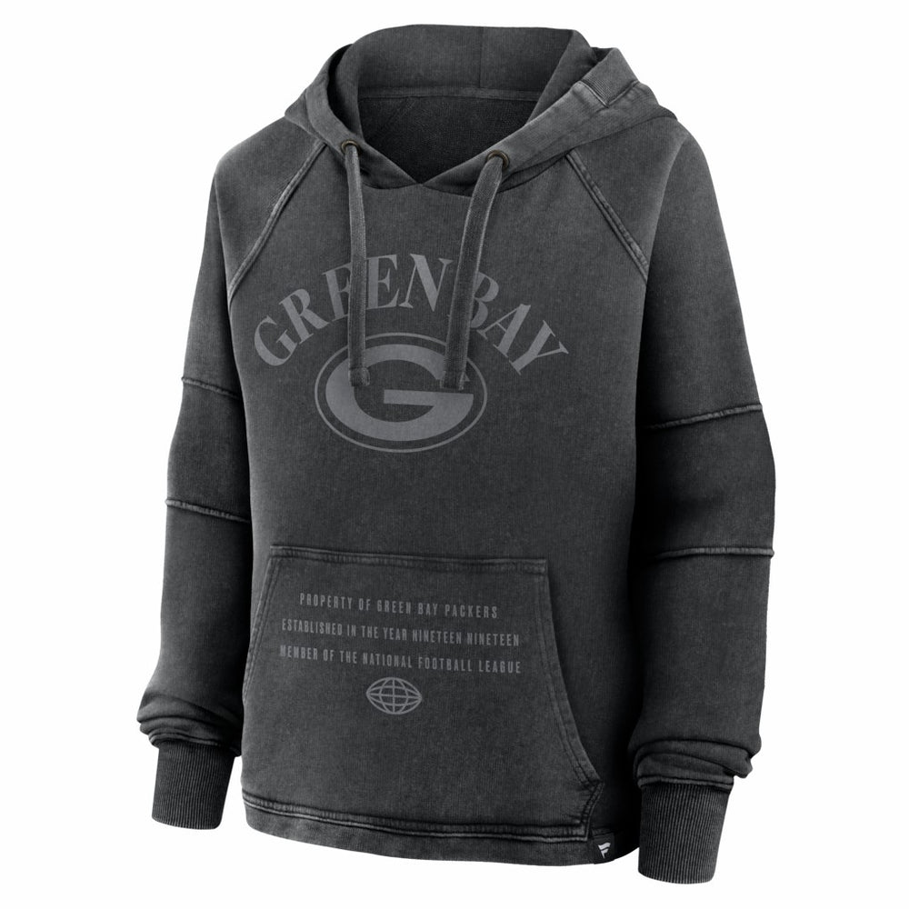 Green Bay Packers Women's Oversized Raglan Gridiron Hoodie - Black - Fanatics
