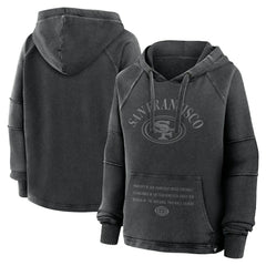 San Francisco 49ers Women's Oversized Raglan Gridiron Hoodie - Black - Fanatics