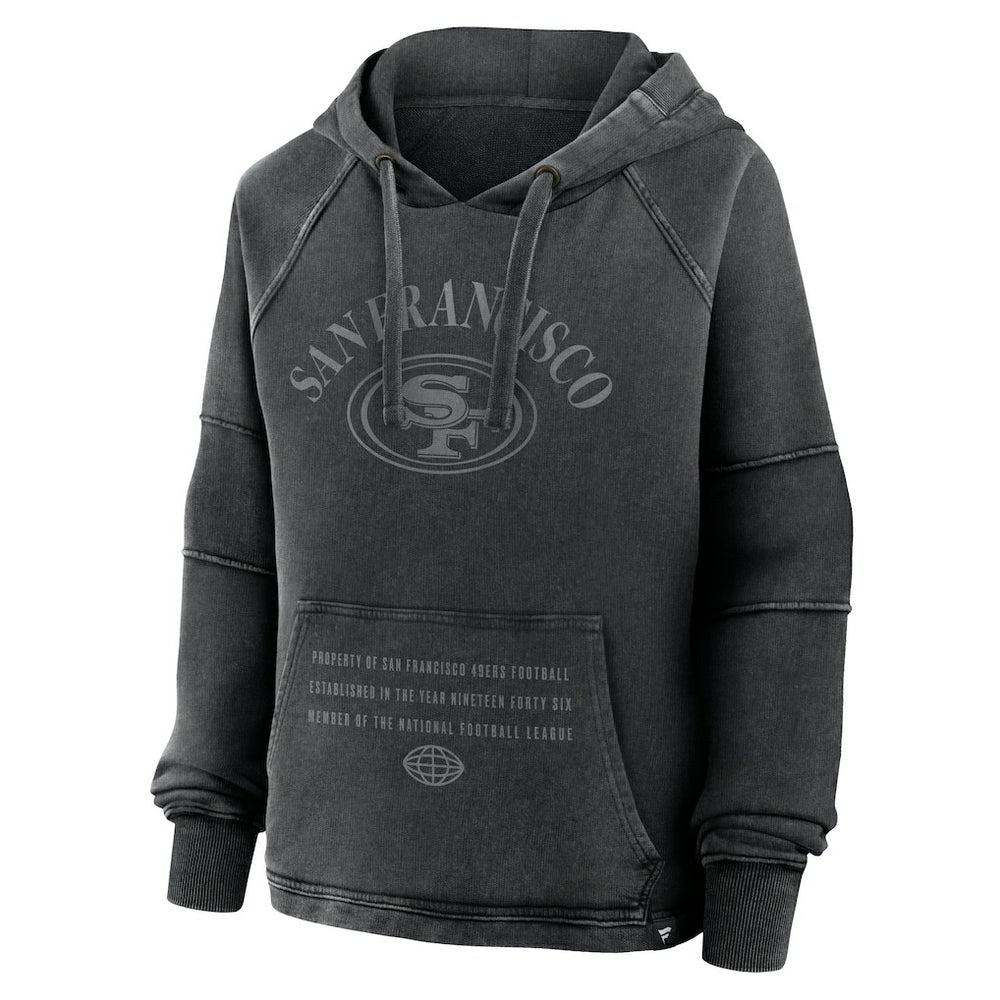 San Francisco 49ers Women's Oversized Raglan Gridiron Hoodie - Black - Fanatics