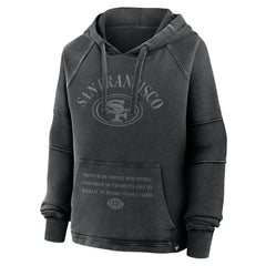 San Francisco 49ers Women's Oversized Raglan Gridiron Hoodie - Black - Fanatics