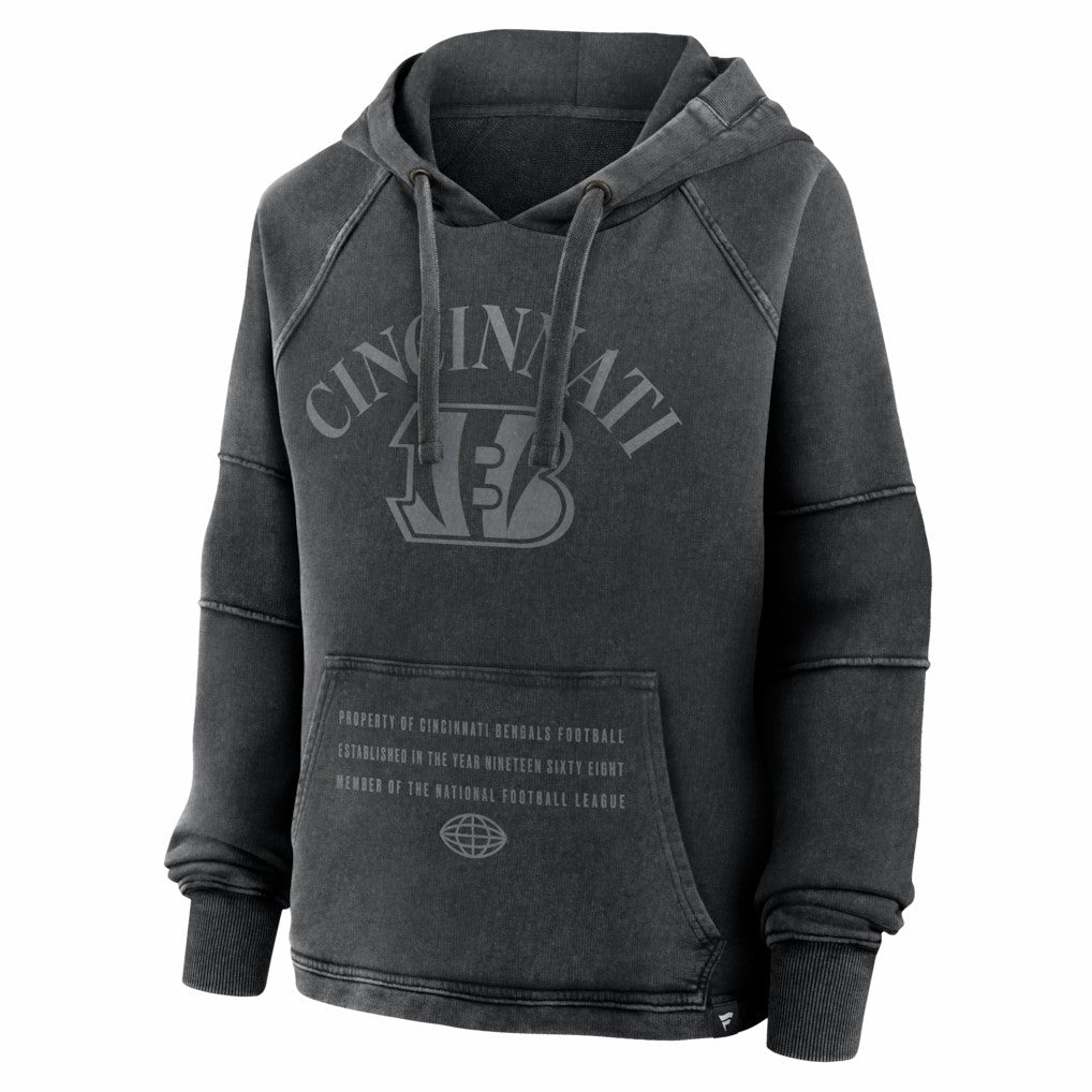 Cincinnati Bengals Women's Oversized Raglan Gridiron Hoodie - Black - Fanatics