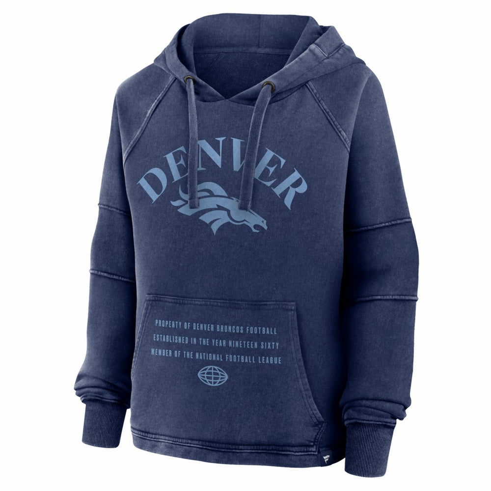 Denver Broncos Women's Oversized Raglan Gridiron Hoodie - Navy - Fanatics