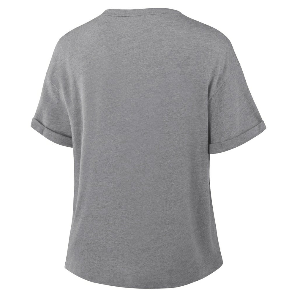 Atlanta Falcons Women's Pennant Wave Tribute Tri-Blend Boxy T-Shirt - Heather Gray - Fanatics