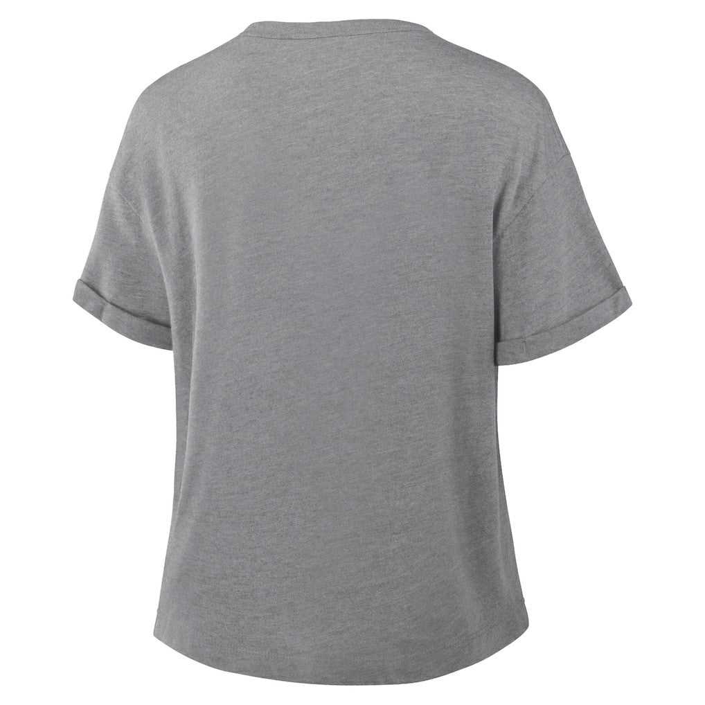 Cincinnati Bengals Women's Pennant Wave Tribute Tri-Blend Boxy T-Shirt - Heather Gray - Fanatics