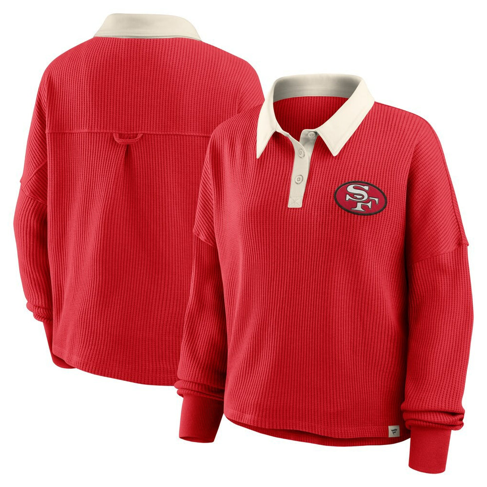 San Francisco 49ers Women's Oversized Hometown Premium Thermal Long Sleeve Shirt - Scarlet - Fanatics