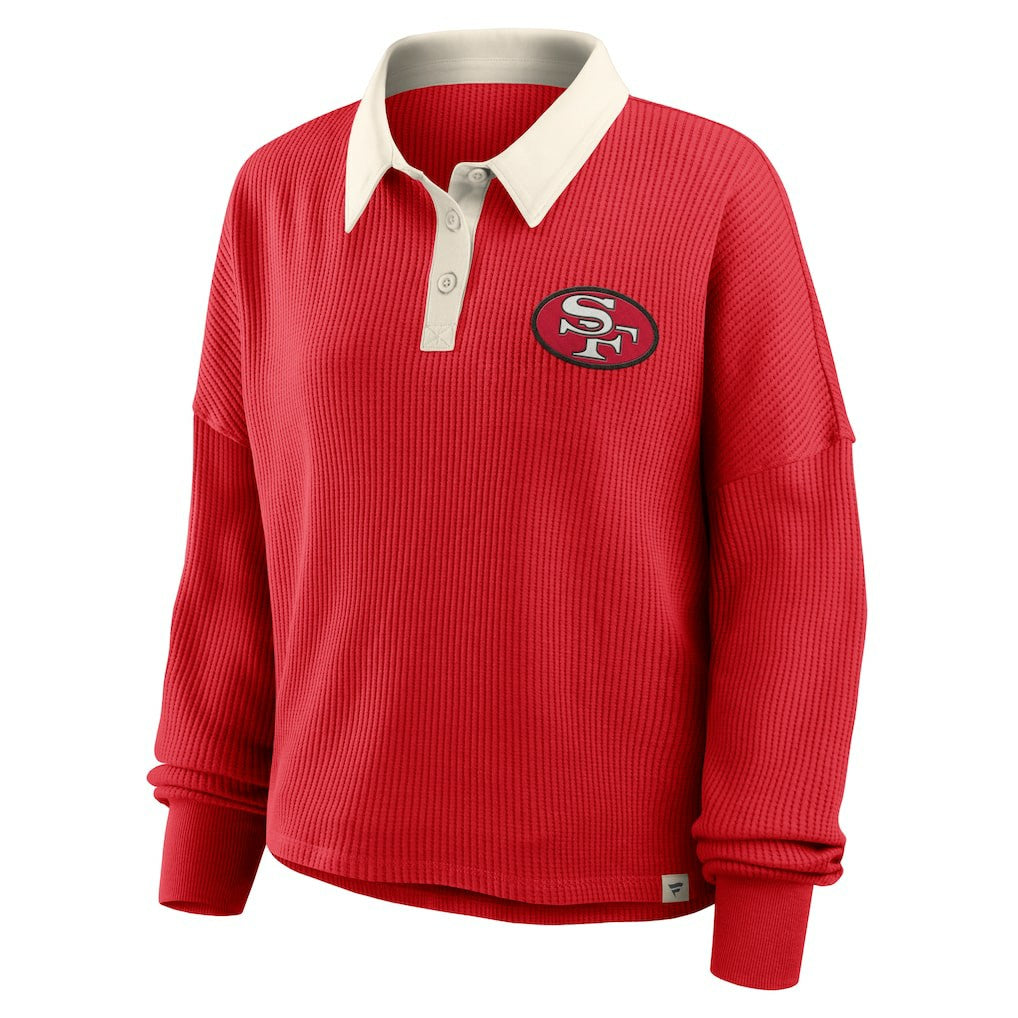 San Francisco 49ers Women's Oversized Hometown Premium Thermal Long Sleeve Shirt - Scarlet - Fanatics