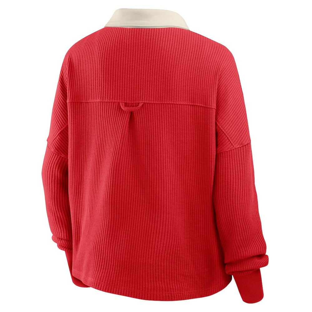 San Francisco 49ers Women's Oversized Hometown Premium Thermal Long Sleeve Shirt - Scarlet - Fanatics